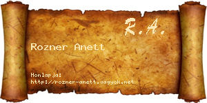 Rozner Anett névjegykártya