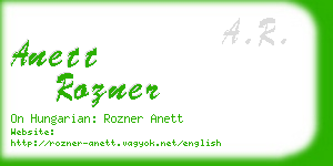 anett rozner business card